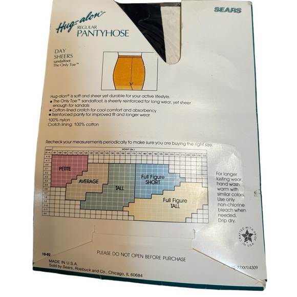 VINTAGE SEARS NEW hug along day sheers sandal foot navy pantyhose size petite - Picture 4 of 10